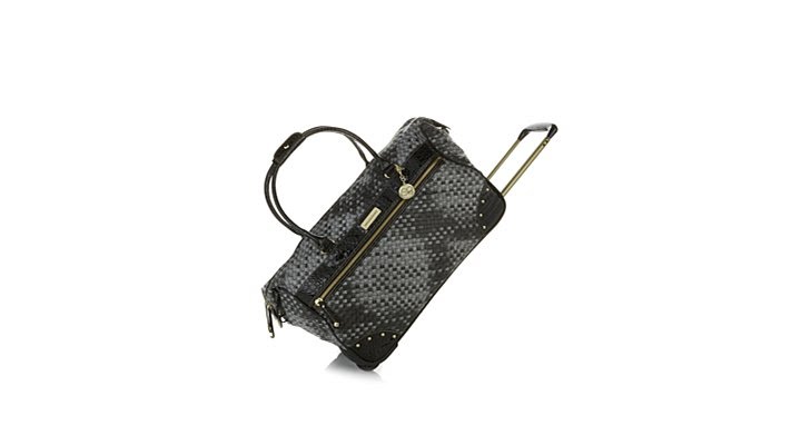 Samantha Brown Basket Weave Wheeled Weekender Bag