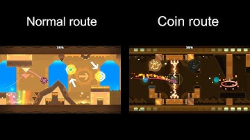 Sky Tower by rafer: Coin Route vs Normal Route Side-by-Side Comparison | Geometry Dash