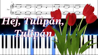 Hej, Tulipán (népdal, gyerekdal) - Zongora tutorial és kotta - kísérettel