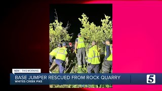 Base jumper rescued from Rock Quarry