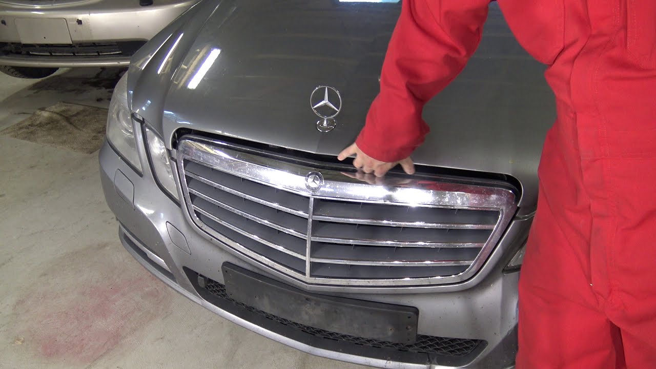 How to open hood on mercedes