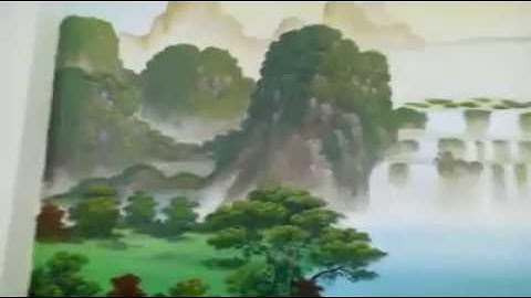 Vẽ tranh tường phong cảnh sơn thủy quá đẹp tại Sóc Sơn, Hà Nội – Vẽ tranh nghệ thuật cực đẹp LH Zalo