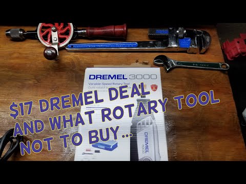 Dremel 3000 for $17 and my restored Miller Falls Hand drill and Armstrong Pipe Wrench.