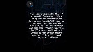 Expert says new crypto law could legitimize Trump’s World Liberty project