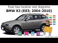 Fuse box location and diagrams bmw x3 e83 20042010