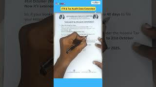 ITR &amp; Tax Audit Due Date Extended | Income Tax Updates 2025 #audit #itr #taxaudit #incometax