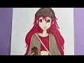 How to draw a girl with cap / girl drawing easy step by step / How to draw an anime girl 💞