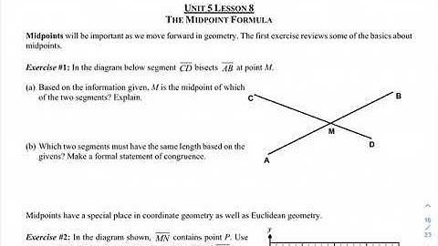 Geo H Unit 5 Lesson 8 Midpoint Formula (a)