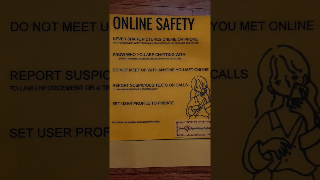 GS Go Gold Hearts for Human Trafficking Flyer for Online Safety by Girl Scout Alyse Patrick