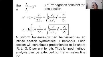 circuit T section  as Transmission line