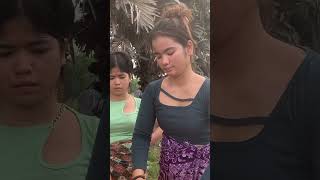 Girl, Snake, Watermelon And Red Cow Want To Eat