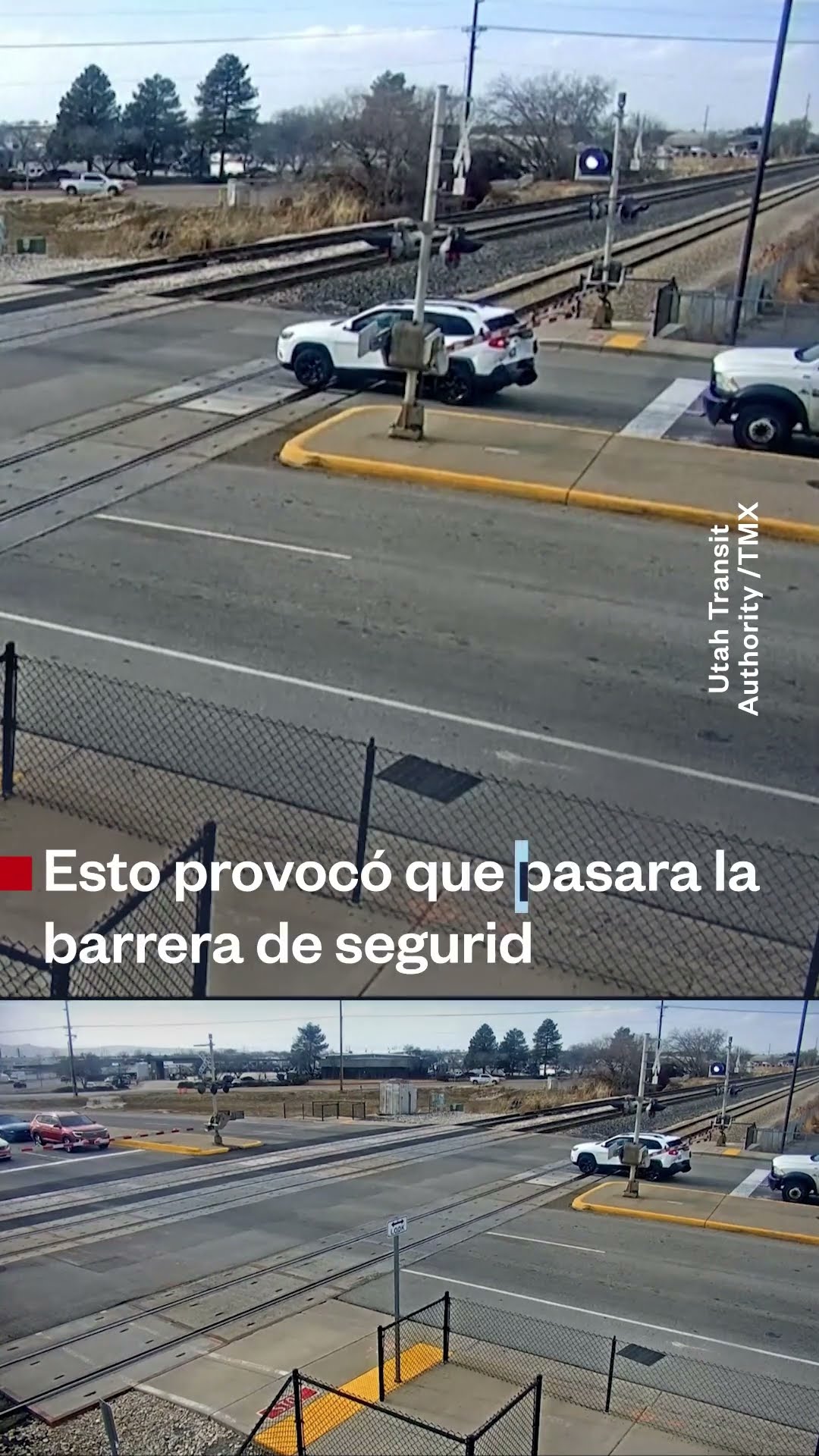Cámara de seguridad captó el momento en que un tren chocó contra un auto en Layton, Utah