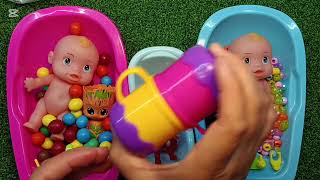 Satisfying ASMR | Magic Bathtubs With Rainbow Kinetic sand ⌛, Skittles Candy Mixing Cutting 
