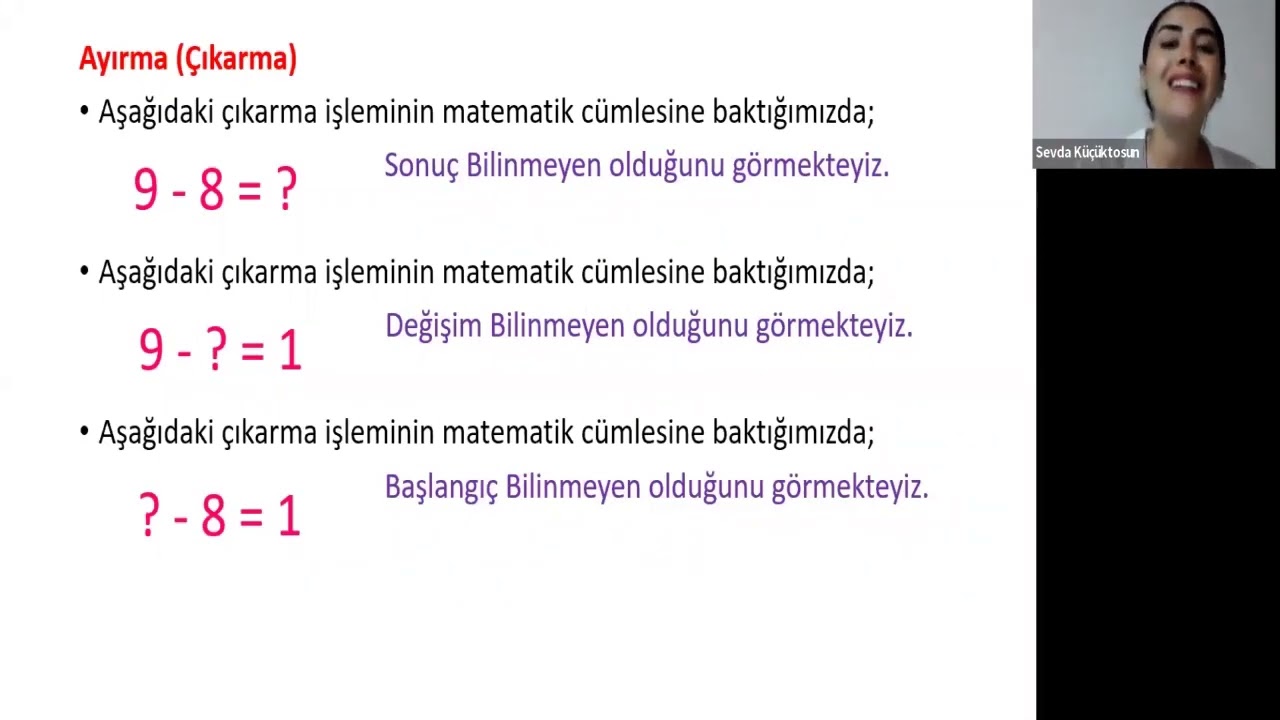 5. SINIF ÖĞRETMENLİĞİ ALAN EĞİTİMİ/ MATEMATİK ÖĞRETİMİ/ TOPLAMA-ÇIKARMA PROBLEM YAPILARI