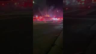 Flames Enveloping Roof of Restaurant 6