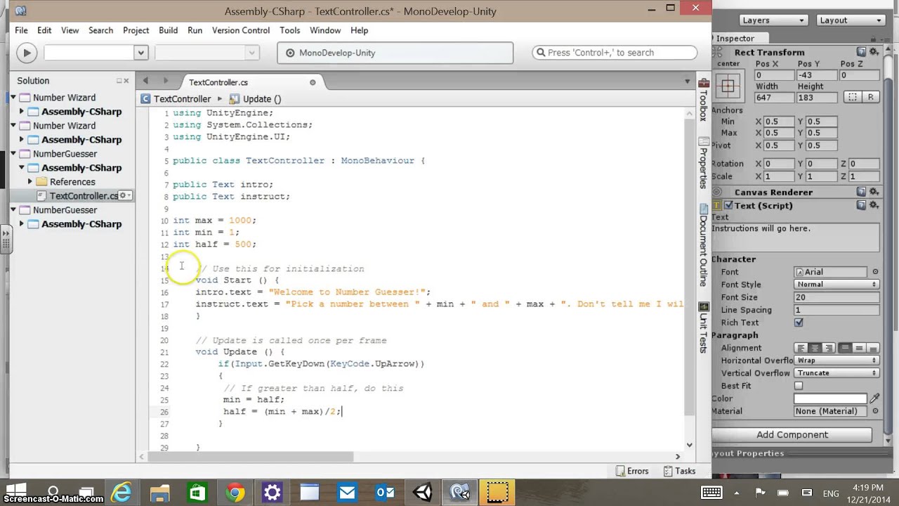 Unity Introduction to User Interaction with Scripts - YouTube