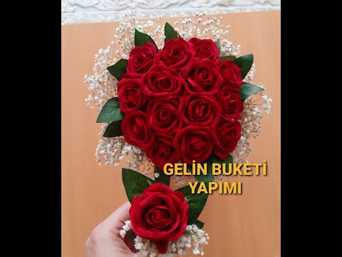 Kolay Gelin Çiçeği Yapımı/Gelin Buketi Nasıl Yapılır/Gelin Çiçeğini Kendin Yap #DIY