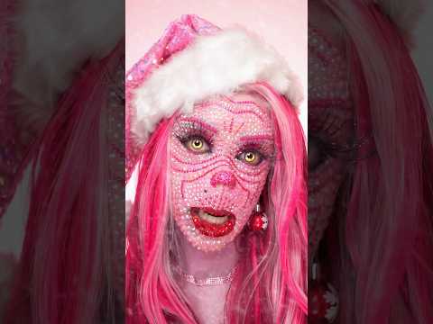 PINK GRINCH! ๐ Rhinestone Makeup Transformation! ๐