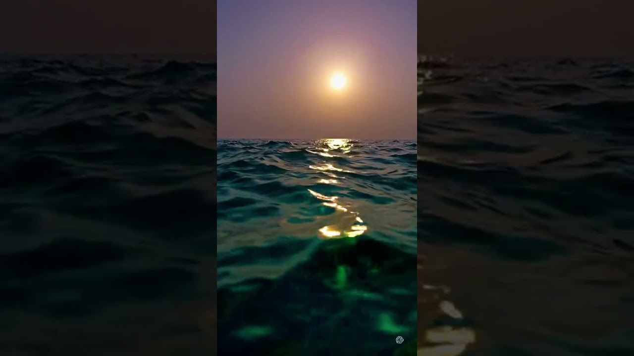 Green Flash At Sea: Ultra-Tele Sunset & Gentle Waves
