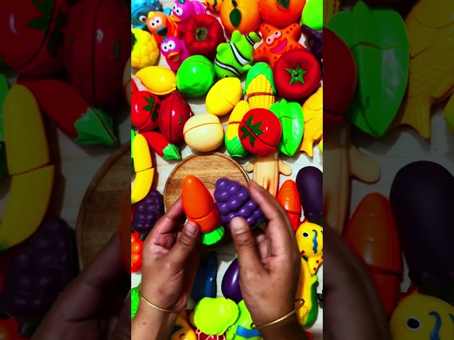 Satisfying Wooden Fruit & Vegetable Cutting ASMR - Plastic Fruits Perfectly