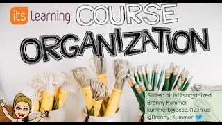itslearning Course Organization : Virtual Training Series