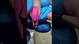 Vẽ lửa   Draw a Flame on nail   Diep Nguyen