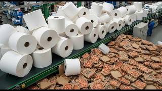 Inside A Factory That Recycles Used Pizza Boxes Into Toilet Paper In A Way Youve Never Seen Before.