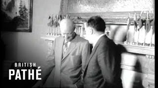 Eisenhower Presented With Cutlery Set (1957)