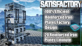 100% Efficient Reinforced Iron Plates Factory Design | SATISFACTORY