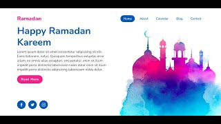 Ramadan Template (UI) Responsive Using HTML & CSS with Beautiful Animation (with source code)