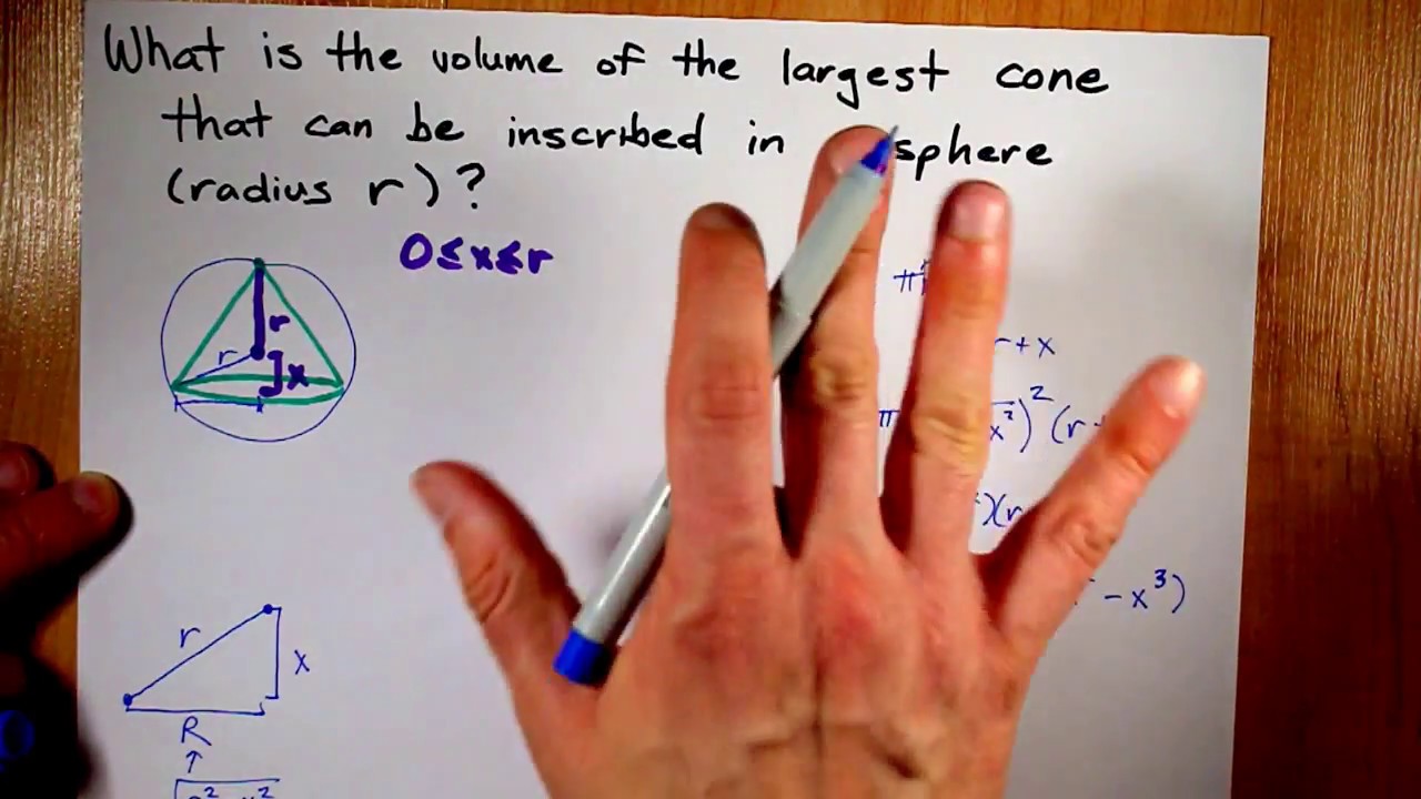 Volume Of Largest Cone Inscribed In Sphere 