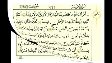 سورة مريم ثمن [ أفرايت الذي كفر بأياتنا وقال لأُوتين مالا وولدا ]