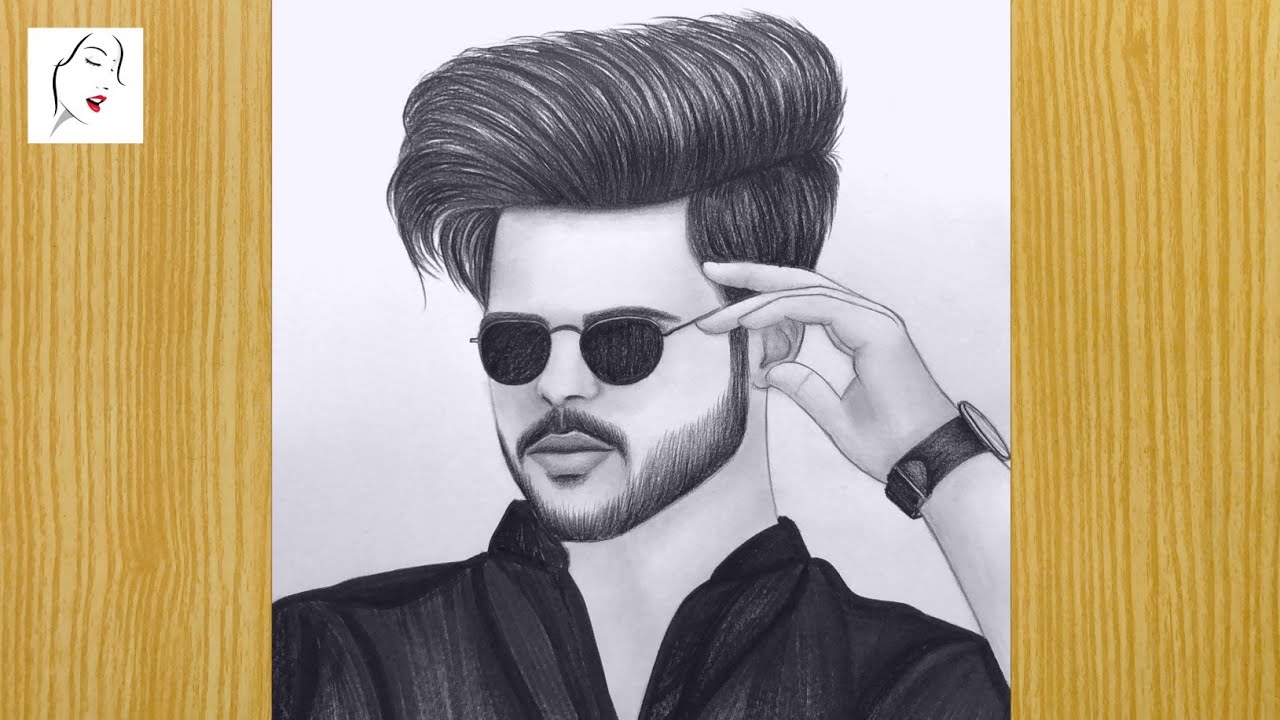 How to draw a Attitude Boy with Glasses Drawing Video A boy Sketching The Crazy Sketcher