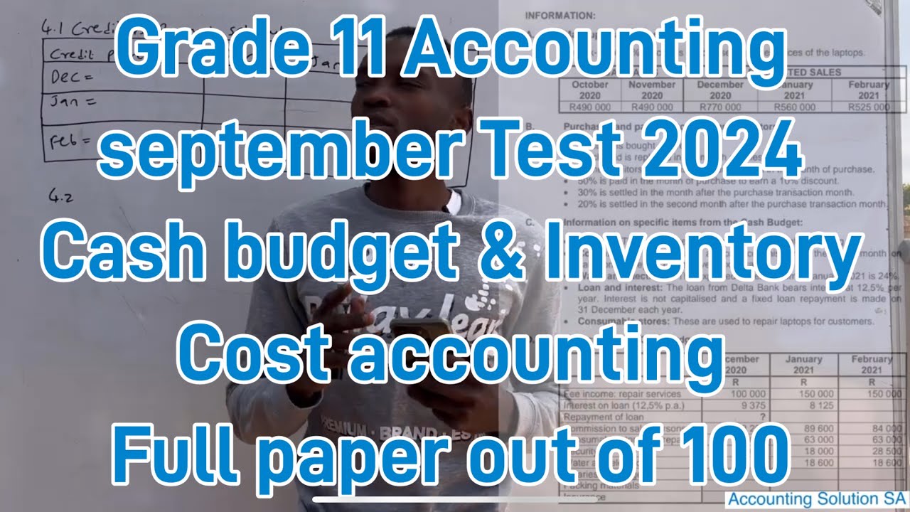 Grade 11 Accounting Term 3 September Test [Cash budget & Inventory ...