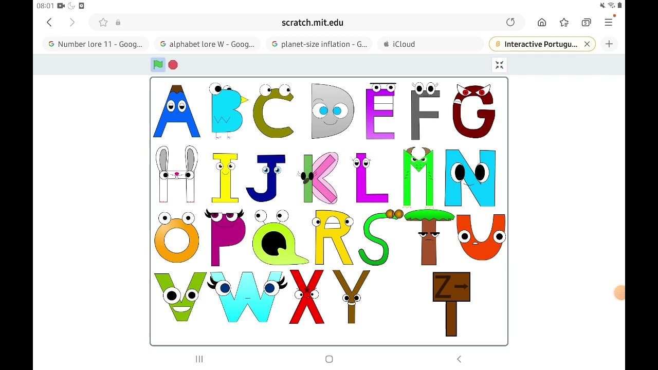 Interactive Portuguese Alphabet Lore. 