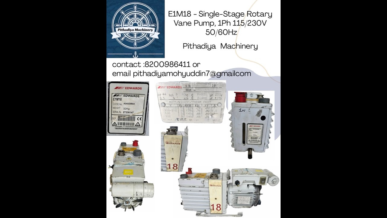 E1M18 - Single-Stage Rotary VanePump, 1Ph 115/230V 50/60Hz
