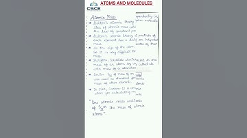 Atoms and Molecules Notes #class9 #cbse #science #class9notes #shorts