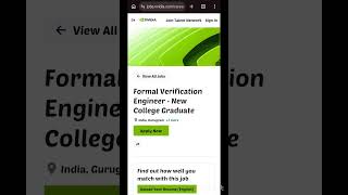 NVIDIA Hiring Formal Verification Engineer | New College Graduate Jobs 2026