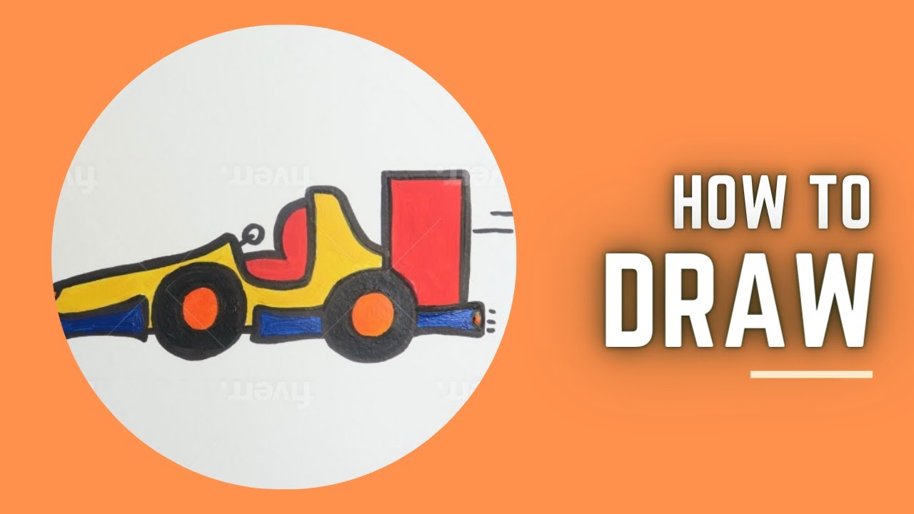 How To Draw A Racking How to draw a Racing Car for kids - easy - YouTube