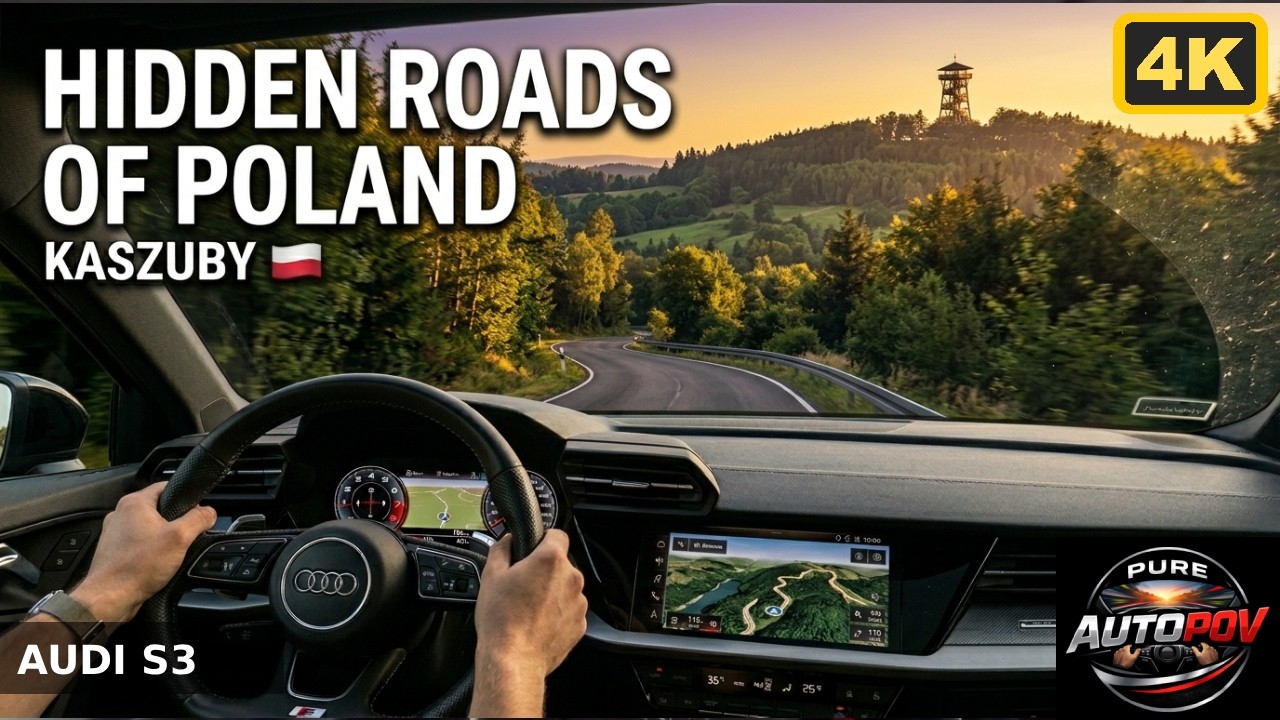 4K Hidden Roads of Kaszuby 🇵🇱 | Chmielno to Wieżyca View Tower | Audi S3 POV Drive #pov #audi