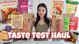 NEW at Trader Joe's Taste Test Haul! potato cheese stick, Detroit style pizza, Gözleme, &amp; more!