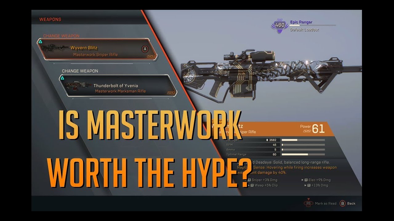 Anthem: Are Masterwork Weapons Any Good?