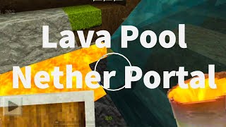 Minecraft Let's Play (Minecraft mobile/ Bedrock) LEARN HOW TO MAKE A NETHER PORTAL IN A LAVA POOL!!