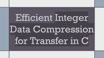 Efficient Integer Data Compression for Transfer in C