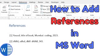 how to add references in word
