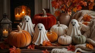 🎃 Cozy Halloween Autumn TV Art | Pumpkins & Cute Ghosts | 4K Fall Ambience screenshot 2