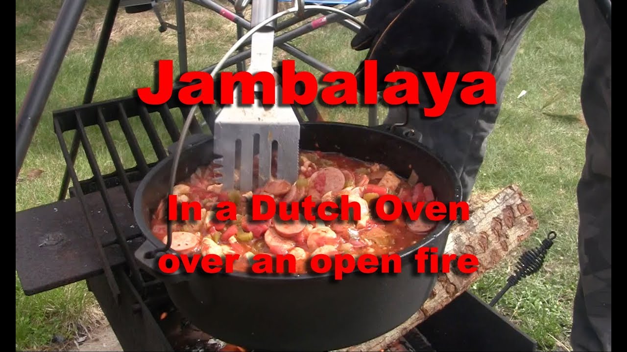 Jambalaya dutch oven easy camping recipe YouTube