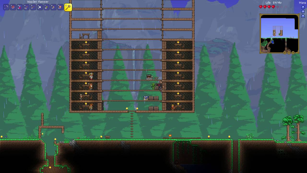 Hình nền Terraria Background Wood chắc chắn sẽ khiến bạn phải đánh giá cao vẻ đẹp của thiên nhiên và tình yêu của các nhà phát triển dành cho tựa game này. Hãy xem và trải nghiệm những điều tuyệt vời của thế giới ảo này.