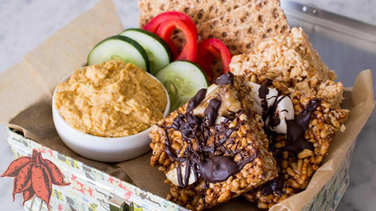 Back to School Vegan Snacks | Vegan Rice Crispy Treats | Sweet Potato Hummus