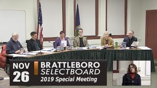 Brattleboro Selectboard Special Mtg 11/26/19